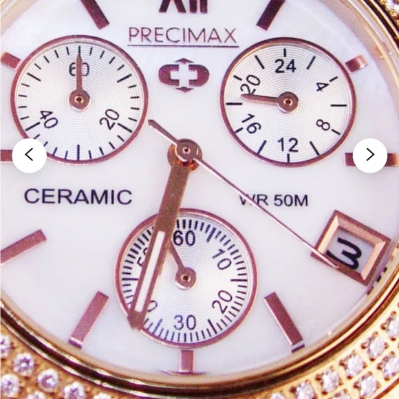 beautiful swarovski crystal and ceramic battery operated woman’s watch. - Picture 9 of 12